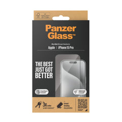 PanzerGlass Ultra-Wide Fit Clear Screen Protector (iPhone 15 Series) - iPhone 15 Pro