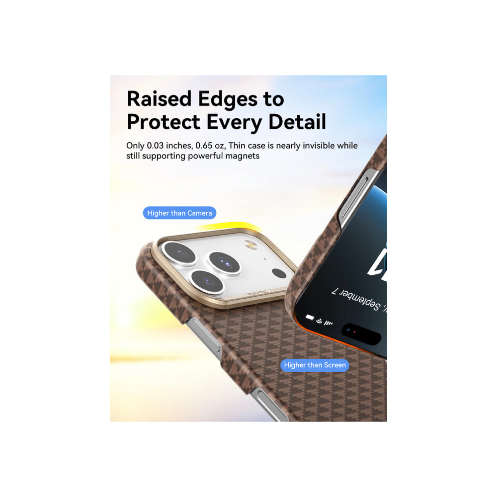 Raptic Aramid Fiber Skin-Origin Magsafe Case for iPhone 17 Pro - Humble