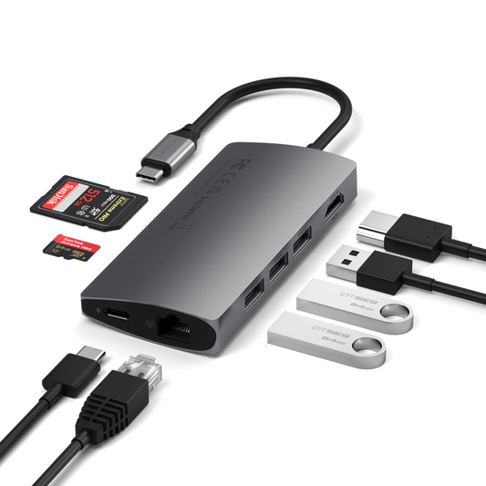 Satechi Type-C Multi-Port Adapter 4K Ethernet V2 (Space Grey)