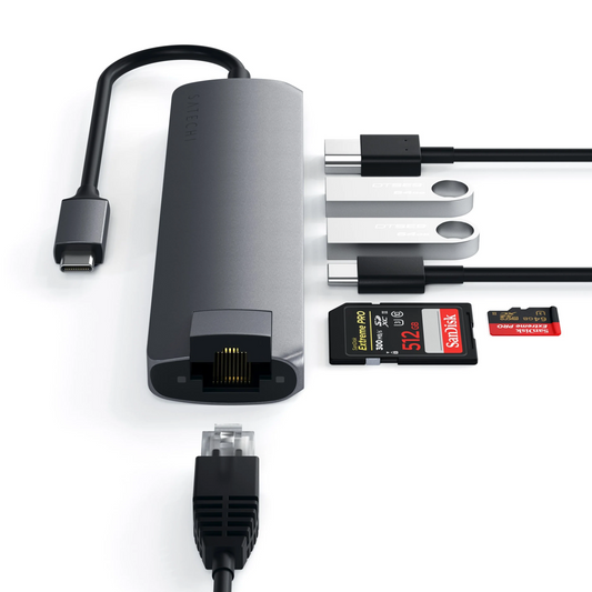 Satechi Type-C Slim Multiport with Ethernet Adapter (Space Grey)