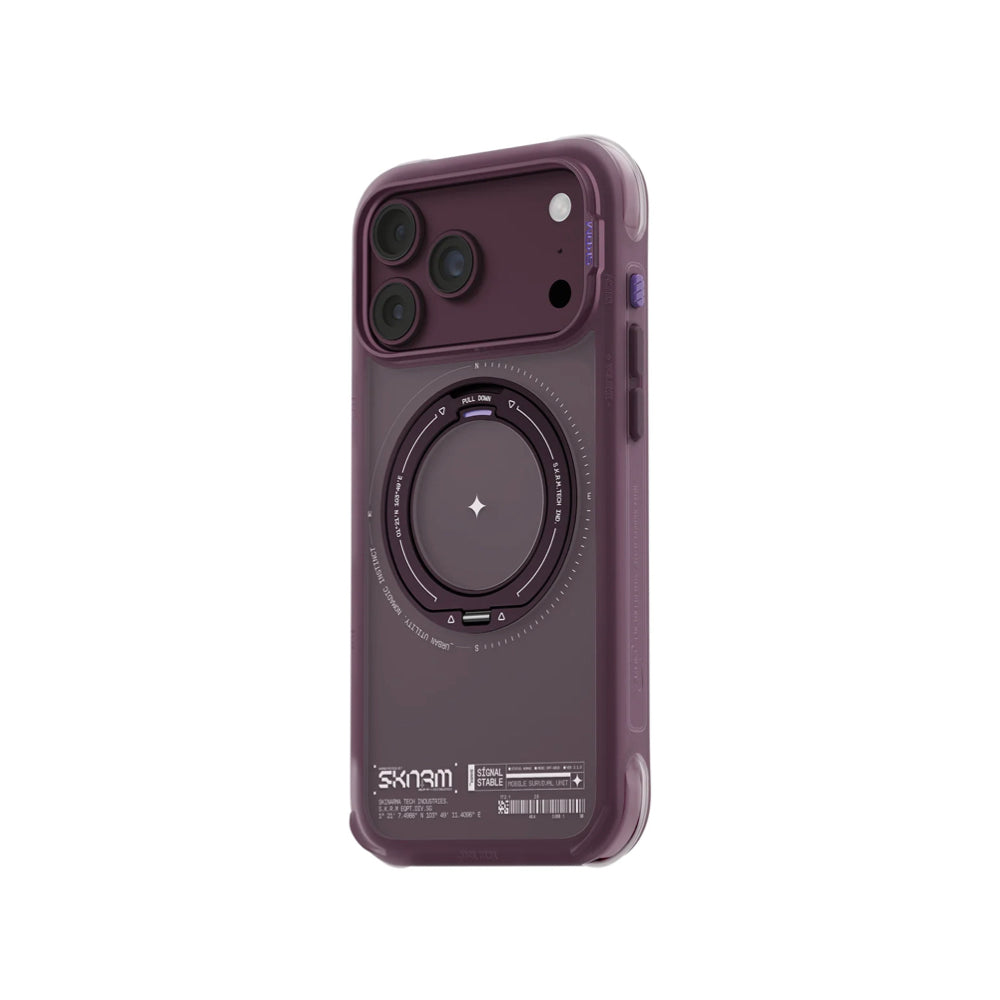 Skinarma Atlas Mag-Charge Case with Rotating Kick Stand for iPhone 18 Pro Max - Burgundy