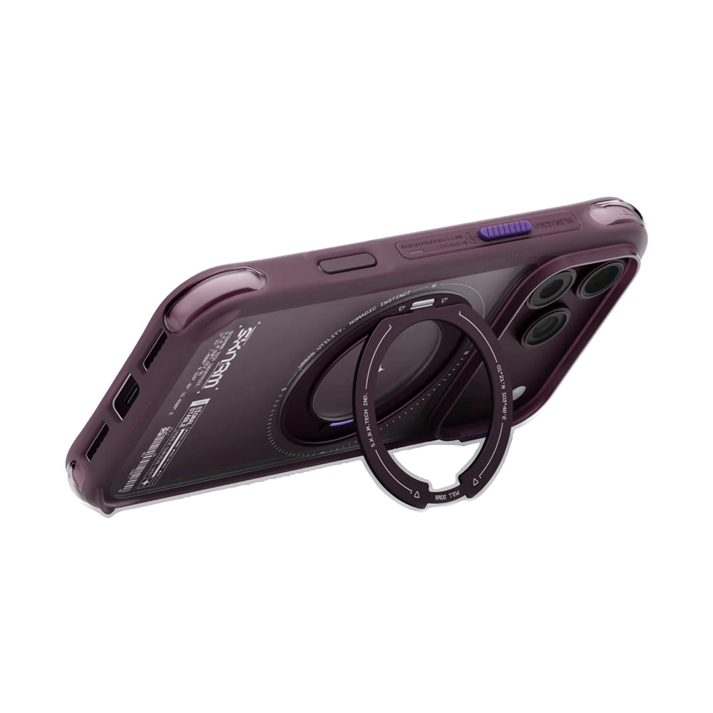 Skinarma Atlas Mag-Charge Case with Rotating Kick Stand for iPhone 18 Pro Max - Burgundy