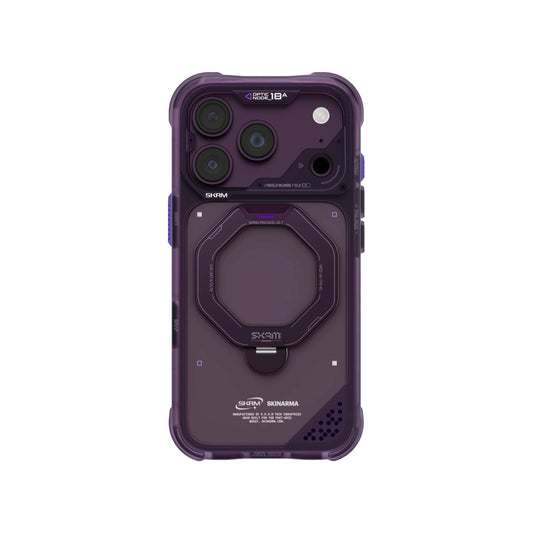 Skinarma Saturn Mag-Charge Case with Rotating Kick Stand for iPhone 18 Pro Max - Burgundy