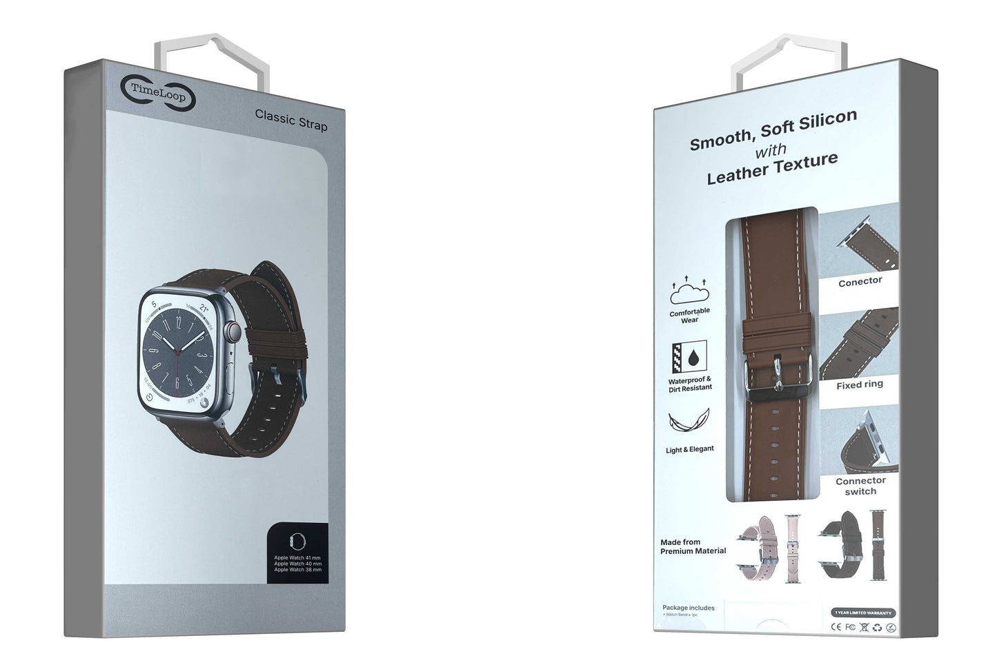 TimeLoop Apple Watch Classic Strap 49mm/45mm/44mm/42mm (Brown)