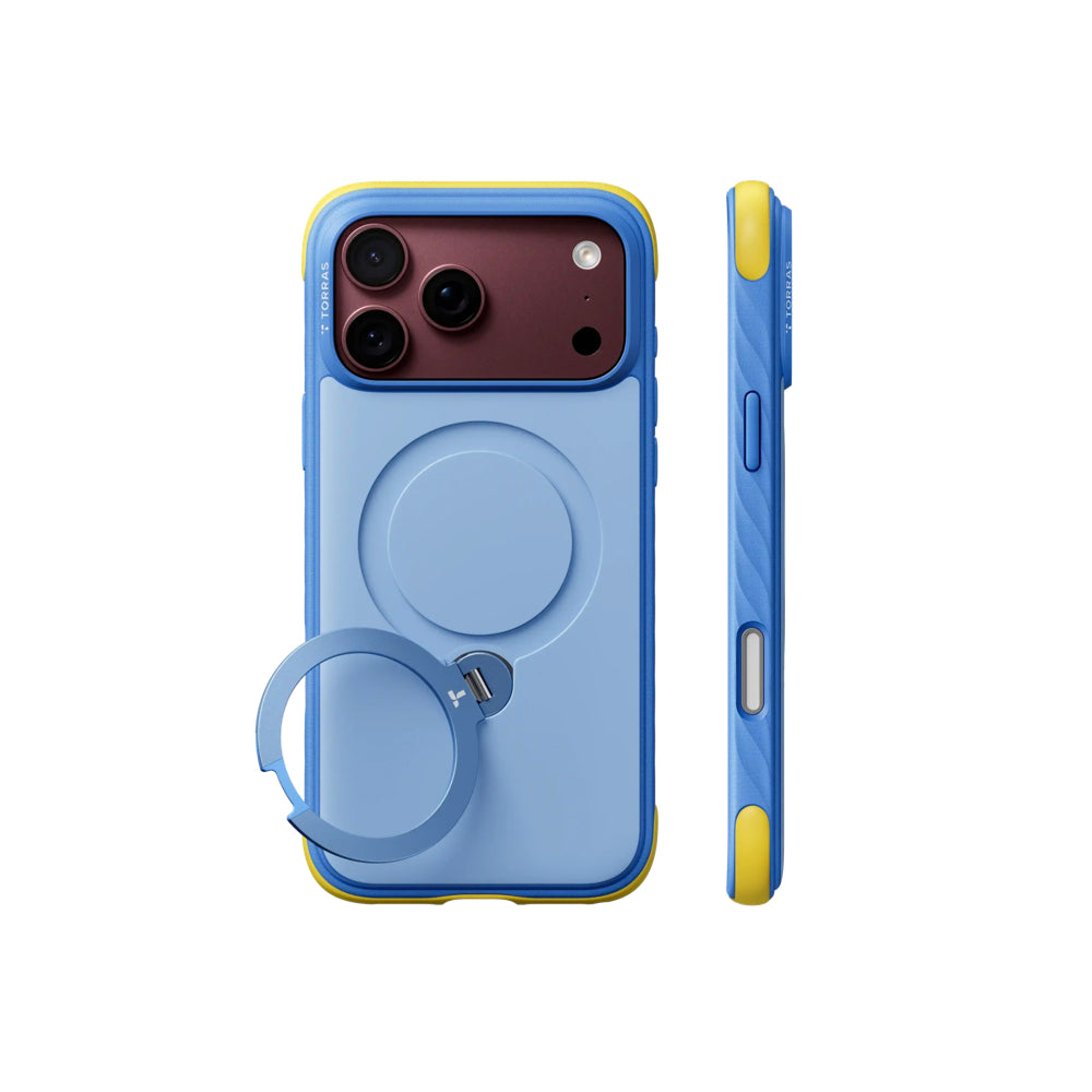 Torras Q3rugg Magnetic Stand for iPhone 18 Pro Max - Ocean Blue