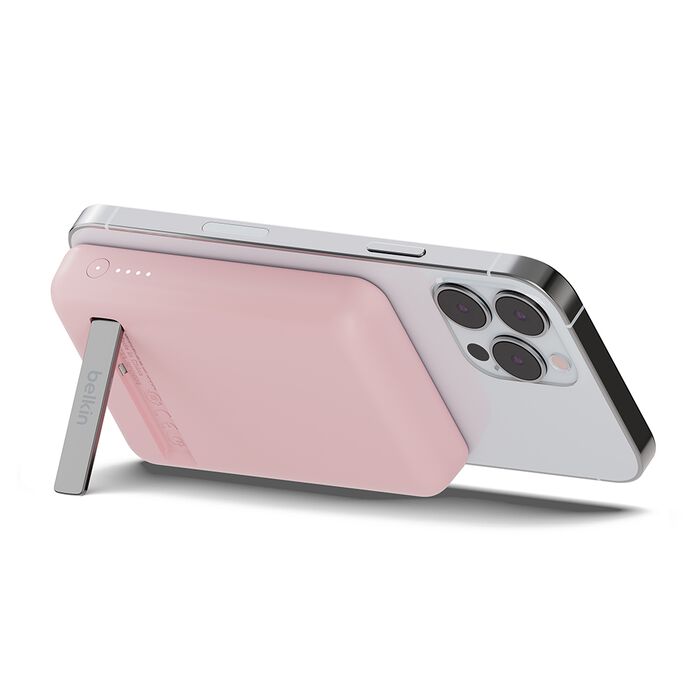 Belkin BOOST CHARGE Magnetic Wireless + Stand Power Bank, Pink 5000mAh