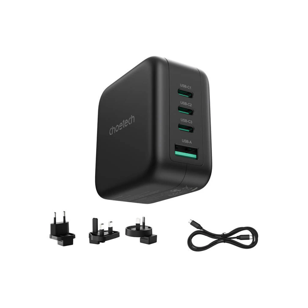 Choetech PD6055 NexGen 3C1A 70W GaN Wall Charger With UK/US/EU/AUS (4 Pin)