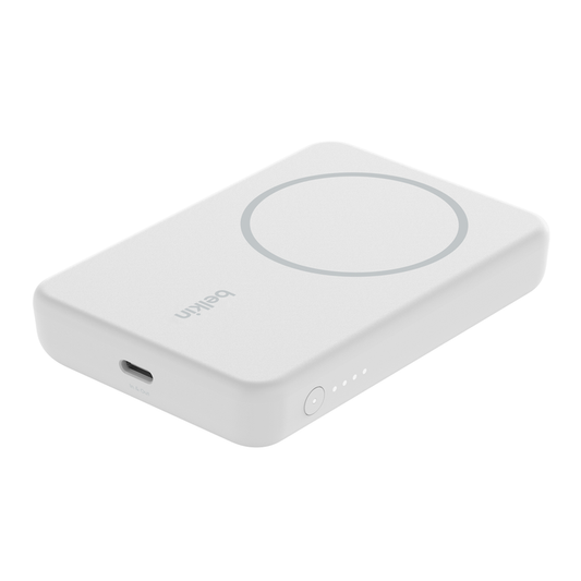 Belkin BOOST CHARGE Magnetic Wireless + Stand Power Bank, White 5000mAh