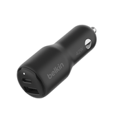 Belkin 42W Car Charger, 30W PD PPS USB-C, 12W USB-A,Black