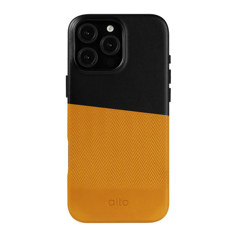 Alto Herring Leather Magnetic Case iPhone 16 Pro Max - Raven / Caramel