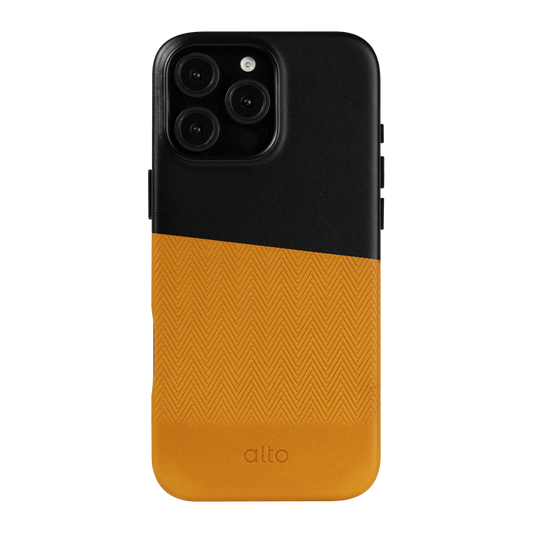 Alto Herring Leather Magnetic Case iPhone 16 Pro Max - Raven / Caramel