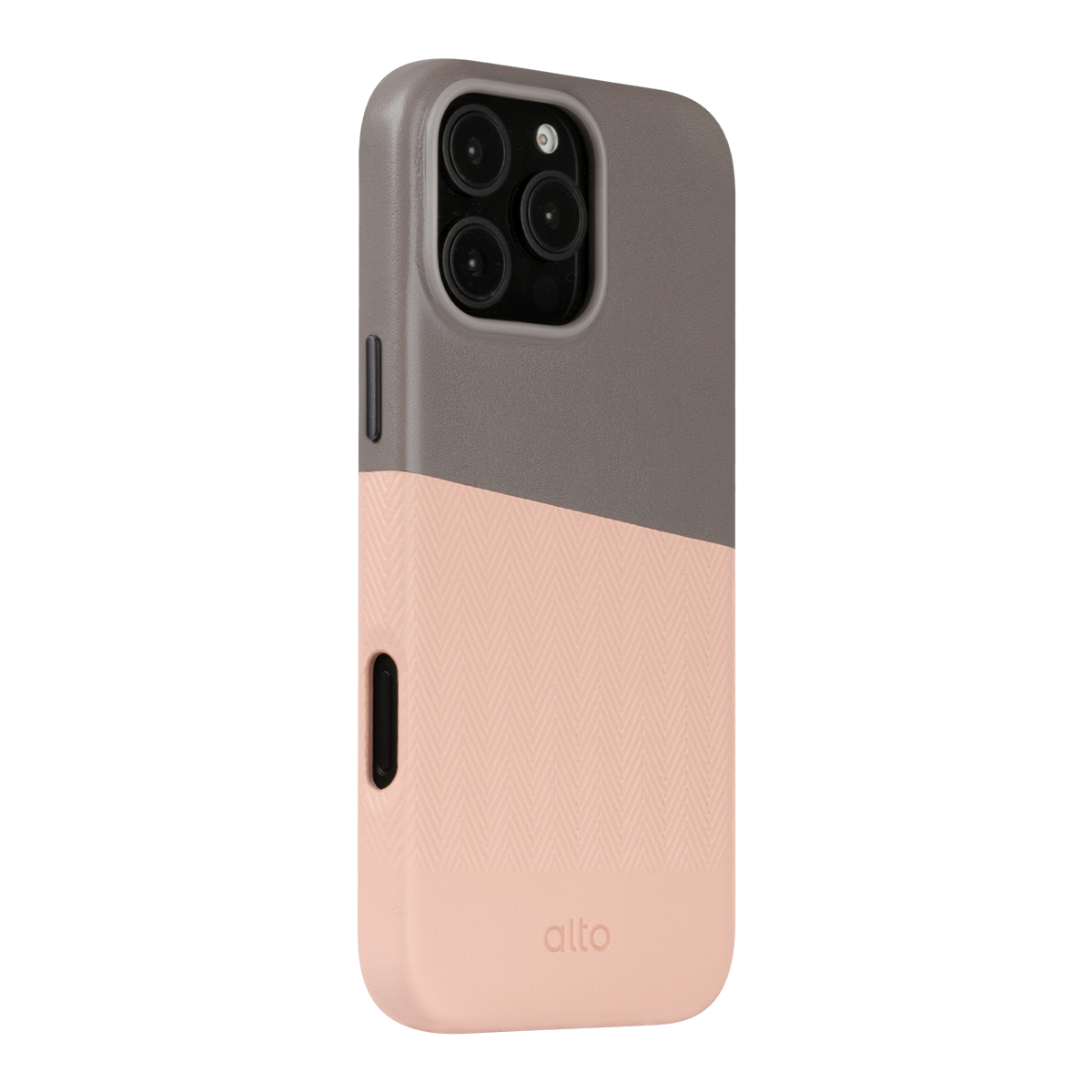 Alto Herring Leather Magnetic Case iPhone 16 Pro Max - Cement / Pink