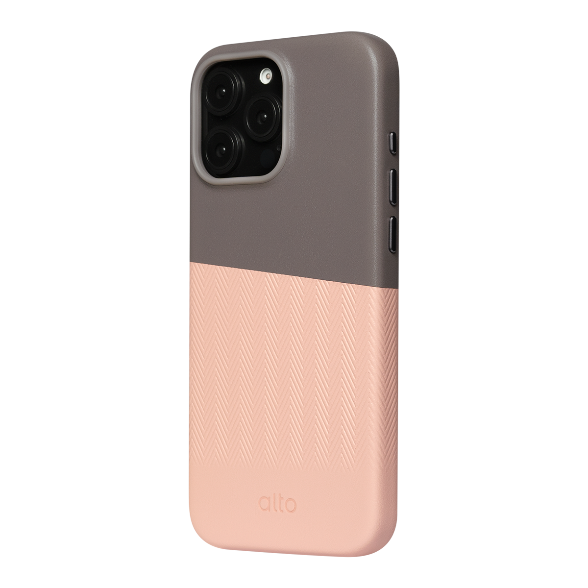 Alto Herring Leather Magnetic Case iPhone 16 Pro Max - Cement / Pink