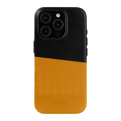 Alto Herring Leather Magnetic Case iPhone 16 Pro - Raven / Caramel