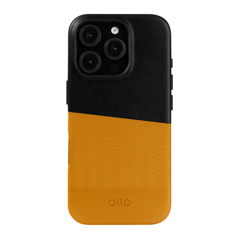 Alto Herring Leather Magnetic Case iPhone 16 Pro - Raven / Caramel