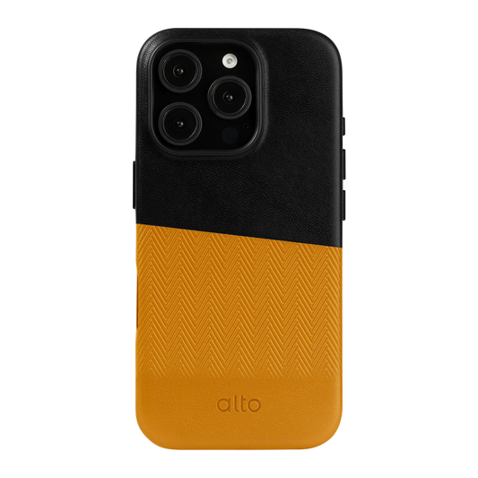 Alto Herring Leather Magnetic Case iPhone 16 Pro - Raven / Caramel