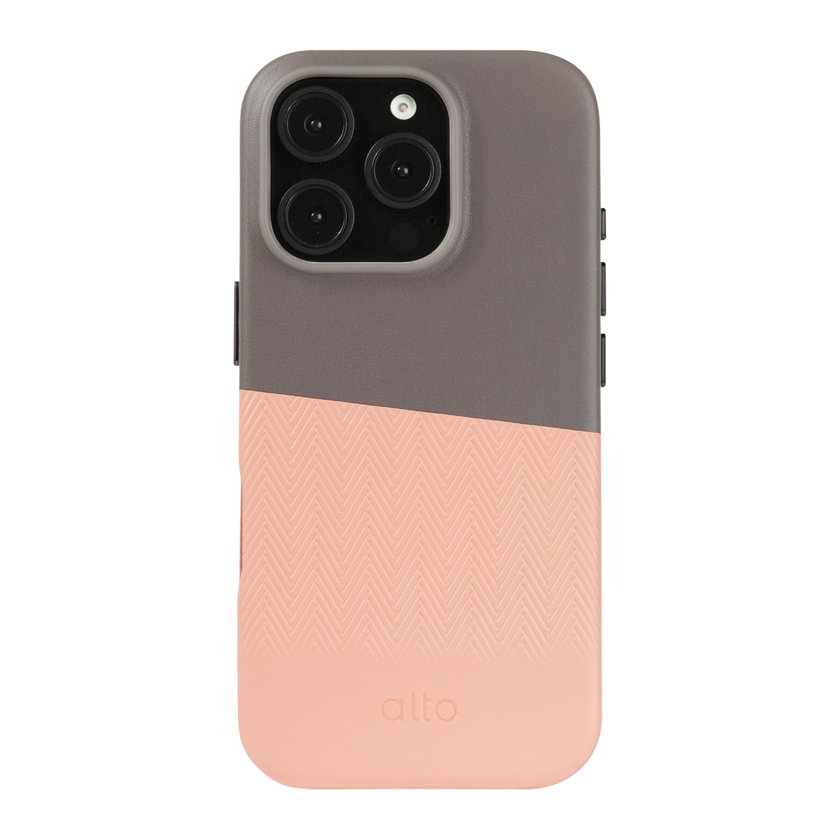 Alto Herring Leather Magnetic Case iPhone 16 Pro - Cement / Pink