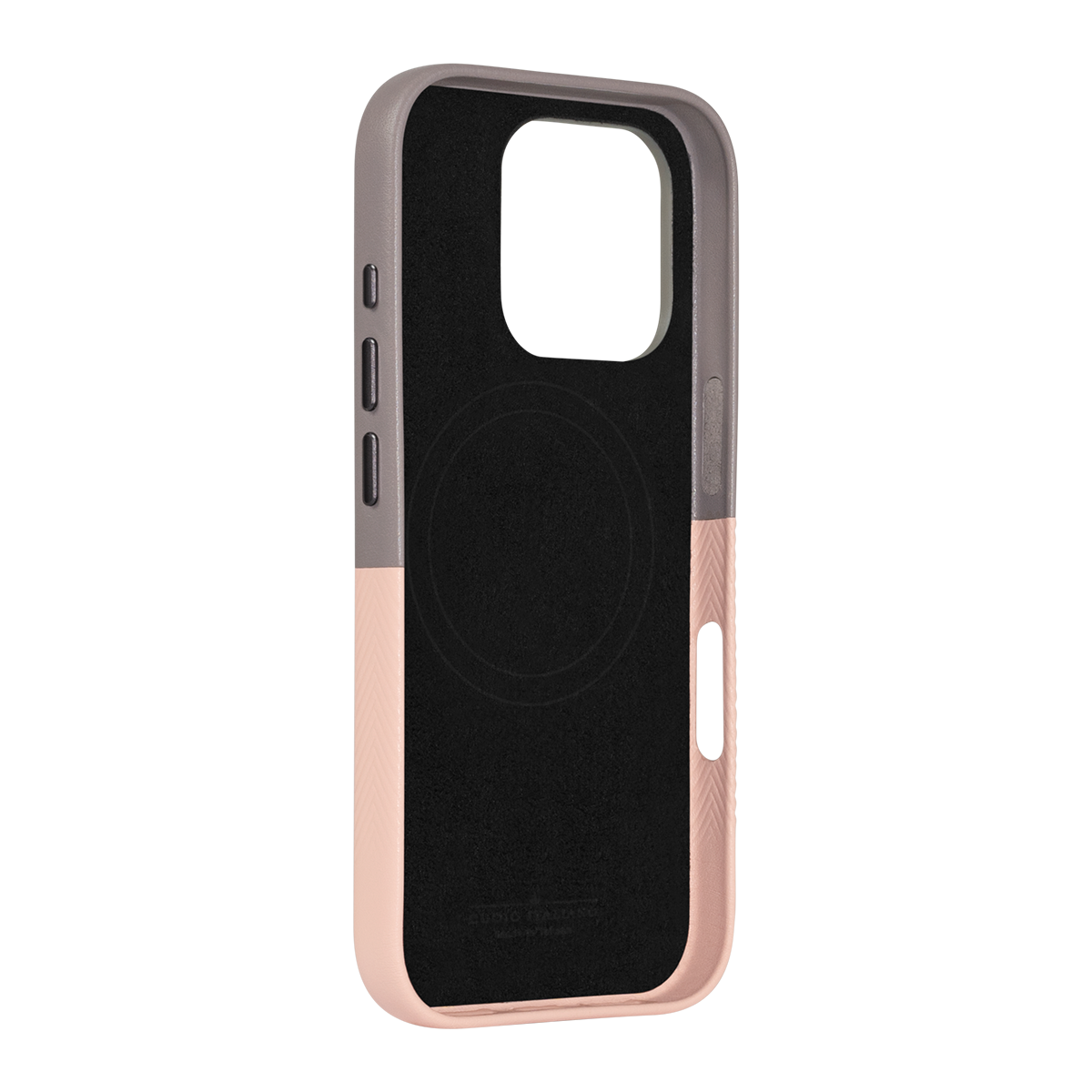 Alto Herring Leather Magnetic Case iPhone 16 Pro - Cement / Pink