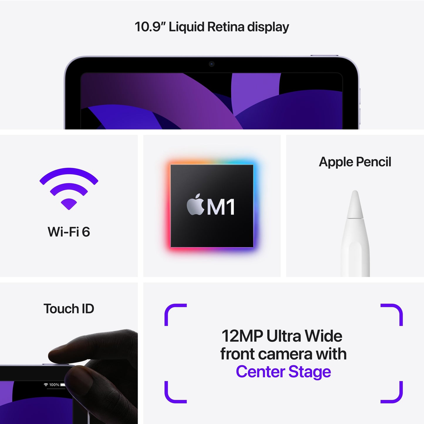 2022 iPad Air Wi-Fi + Cellular 256GB - Purple (5th generation)