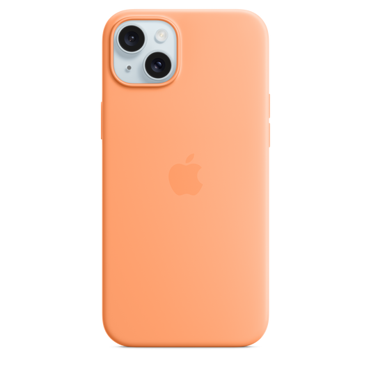 iPhone 15 Plus Silicone Case with MagSafe - Orange Sorbet