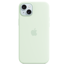 iPhone 15 Plus Silicone Case with MagSafe - Soft Mint