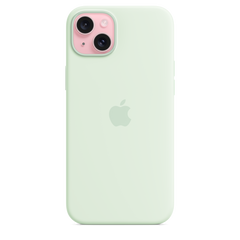iPhone 15 Plus Silicone Case with MagSafe - Soft Mint