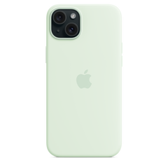 iPhone 15 Plus Silicone Case with MagSafe - Soft Mint