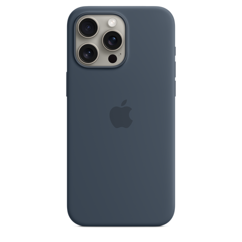 iPhone 15 Pro Max Silicone Case with MagSafe - Storm Blue