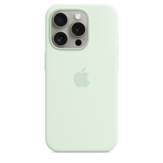 iPhone 15 Pro Silicone Case with MagSafe - Soft Mint