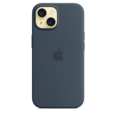 iPhone 15 Silicone Case with MagSafe - Storm Blue