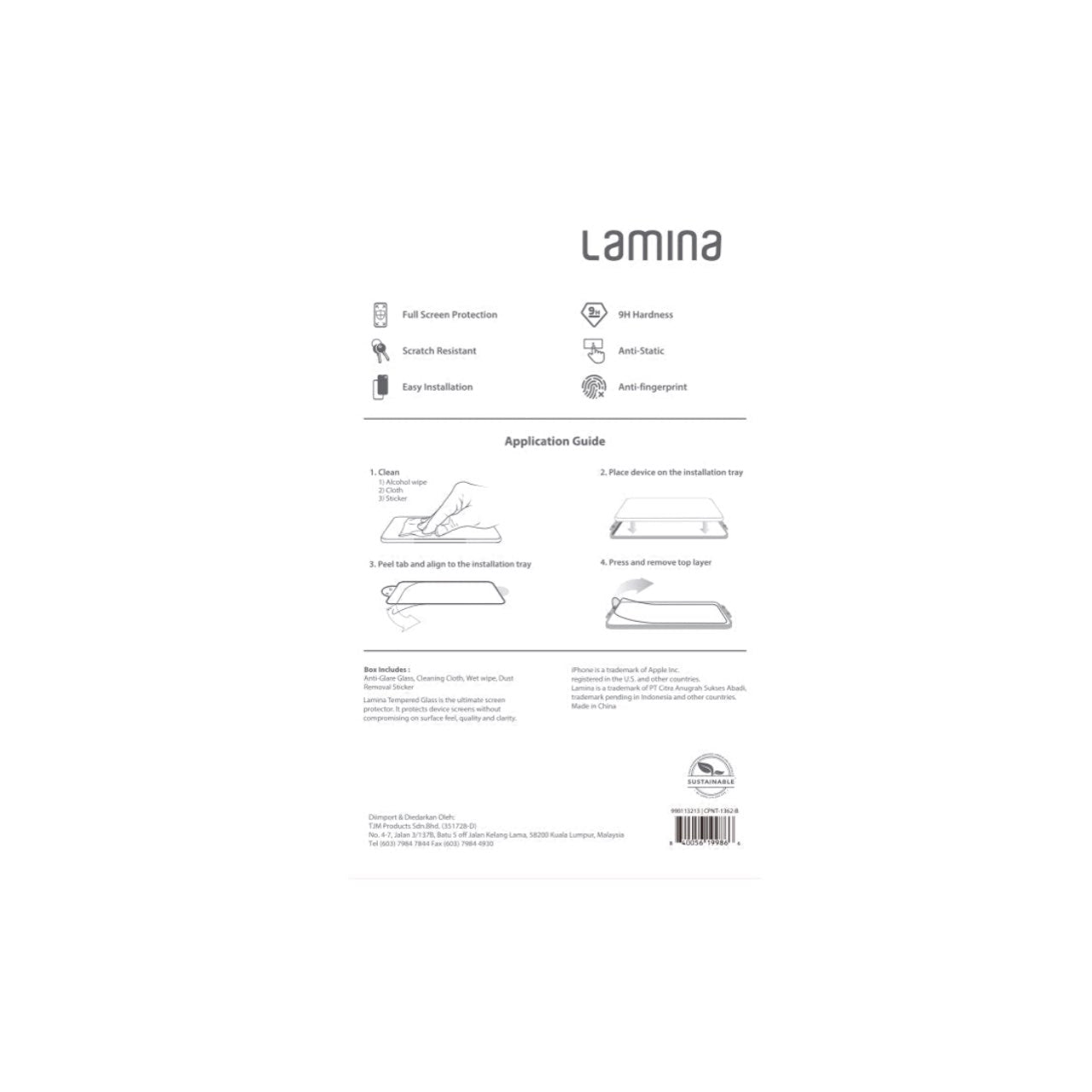 Lamina Tempered Glass for iPhone 16 - Clear