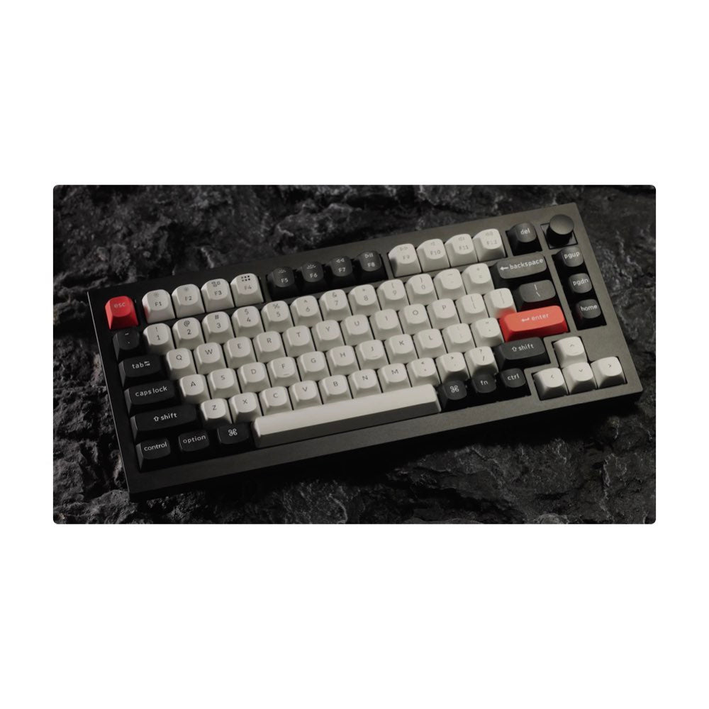 Keychron Q1 HE ANSI 75% layout 82 Key Carbon Black Full Assembled Knob Purple RGB Hot-Swap BT/2.4GHz/Wired Hall effect keyboard