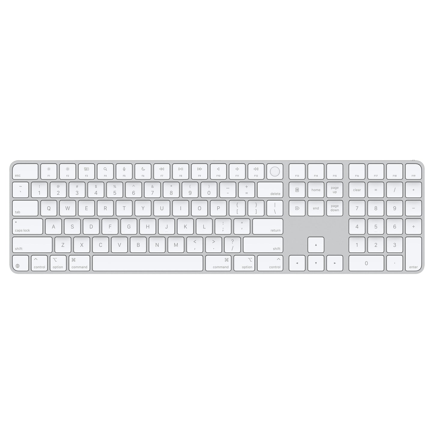 Magic Keyboard with Touch ID and Numeric Keypad for Mac models with Apple silicon - US English - White Keys