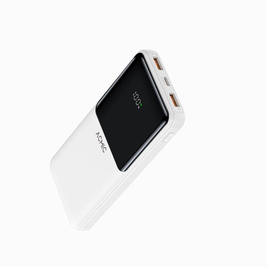 ACMIC 10000mAh powerbank with Digital Screen Display - White (AP10-07PD PRO (W1086C)