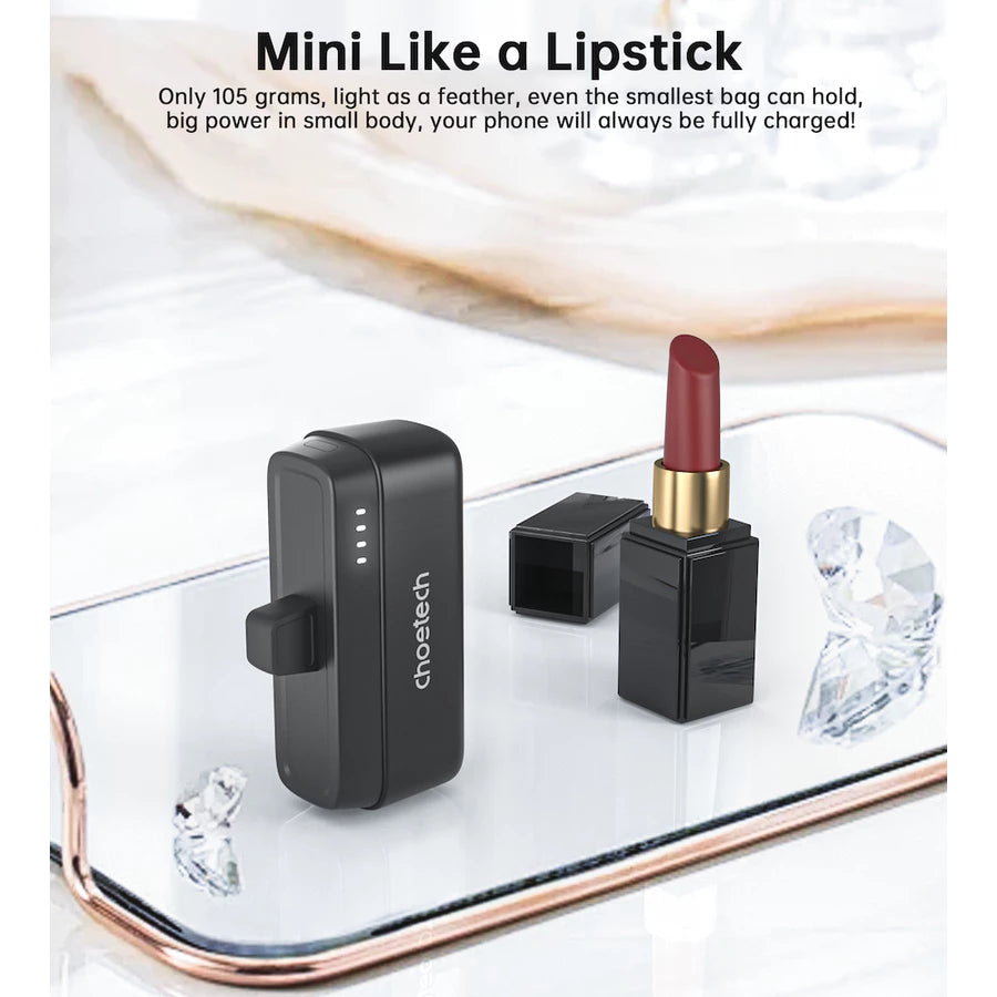 Choetech B740 PD20W 5000mAh Mini Power Bank with Type C Plug - Black