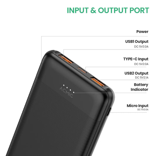 ACMIC 10000mAh powerbank - White (A11 (W1106)