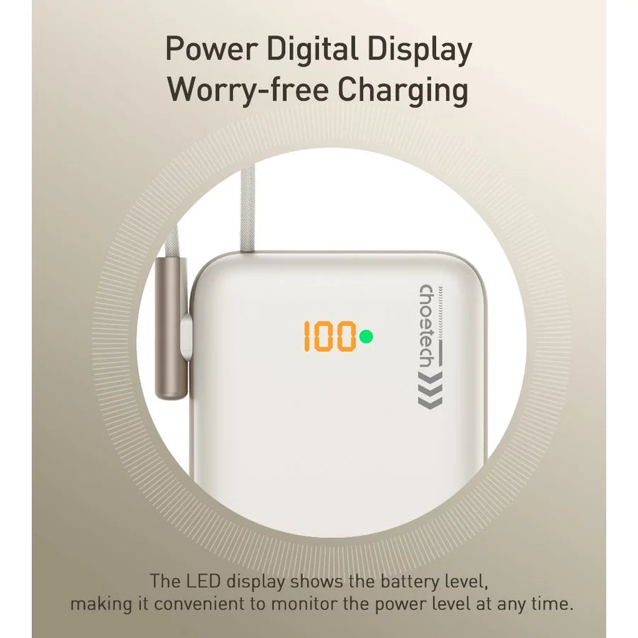 CHOETECH B735-CCWH POWER BANK - WHITE