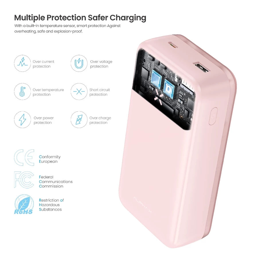 ALPHA 20000mAh powerbank with build-in Type C and Lightning Cable - Black (ALP20-05PD (W2020PD)