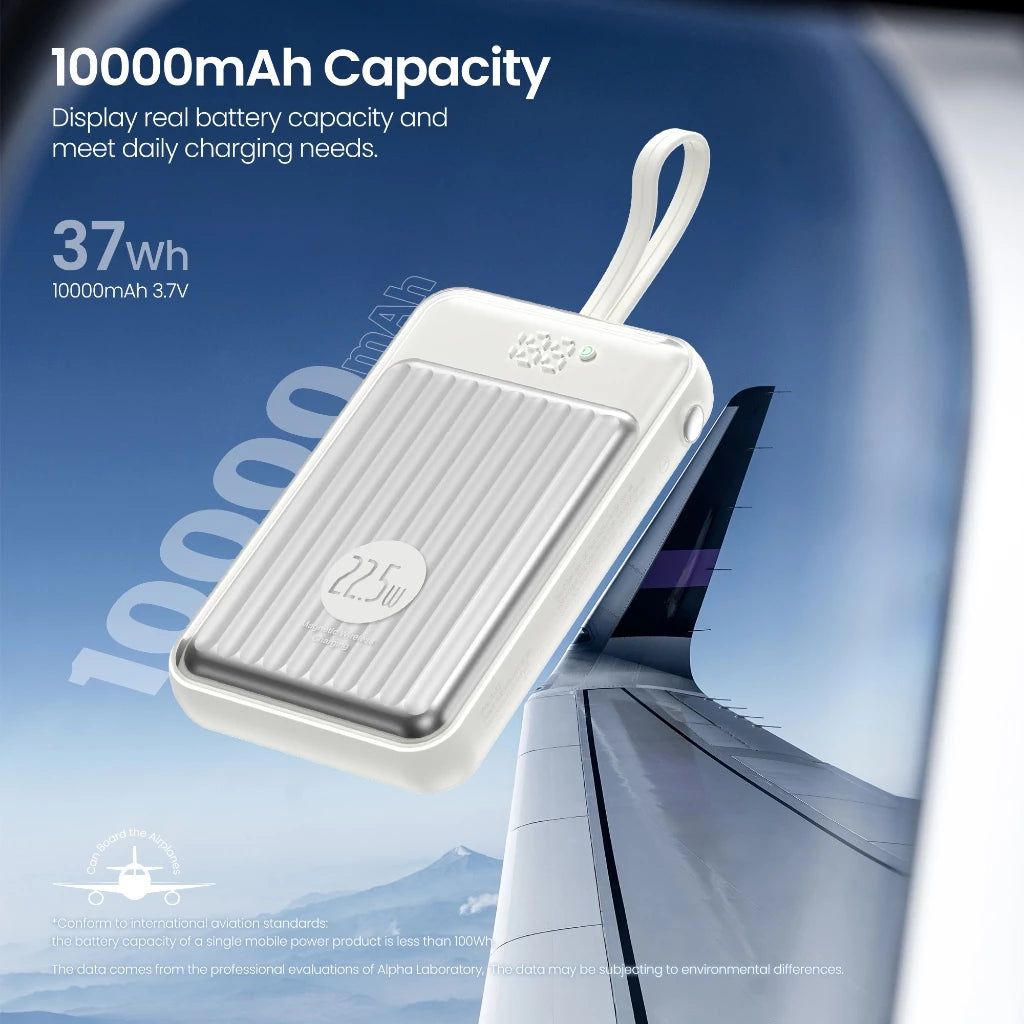 ALPHA 10000mAh Wireless Magsafe powerbank with build-in Type C - Silver White (ALP10-27WPD (W1023)