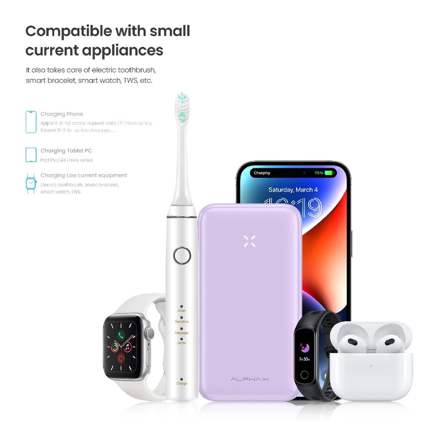 ALPHA 10000mAh powerbank with build-in Type C and Lightning Cable - Pink (ALP10-05PD (W1119)