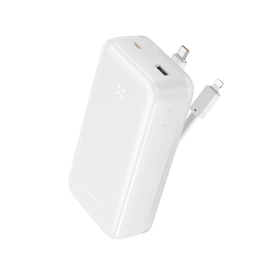 ALPHA 20000mAh powerbank with build-in Type C and Lightning Cable - White (ALP20-05PD (W2020PD)