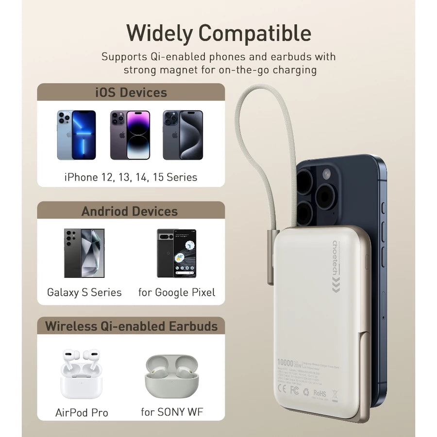 CHOETECH B735-CCWH POWER BANK - WHITE