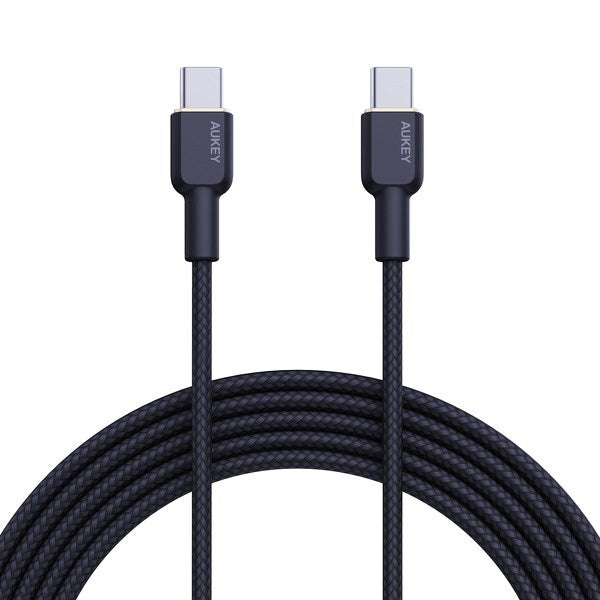 Aukey 1m Nylon Braided USB-C to USB-C Cable - Black