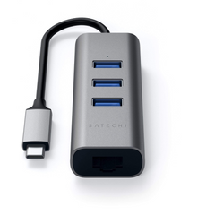 Satechi Type-C 2-in-1 3 Port USB 3.0 Hub with Ethernet - Space Grey