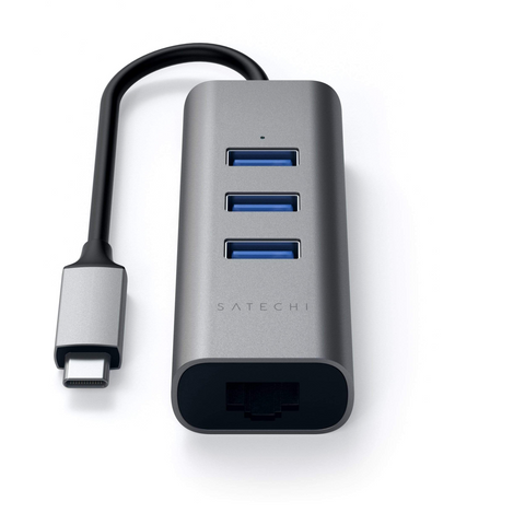 Satechi Type-C 2-in-1 3 Port USB 3.0 Hub with Ethernet - Space Grey