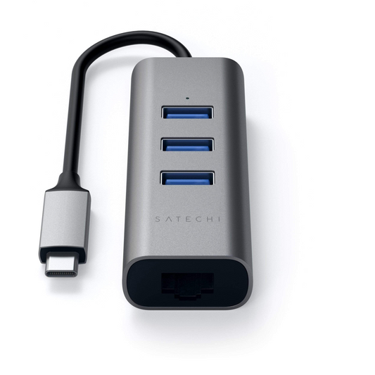 Satechi Type-C 2-in-1 3 Port USB 3.0 Hub with Ethernet - Space Grey