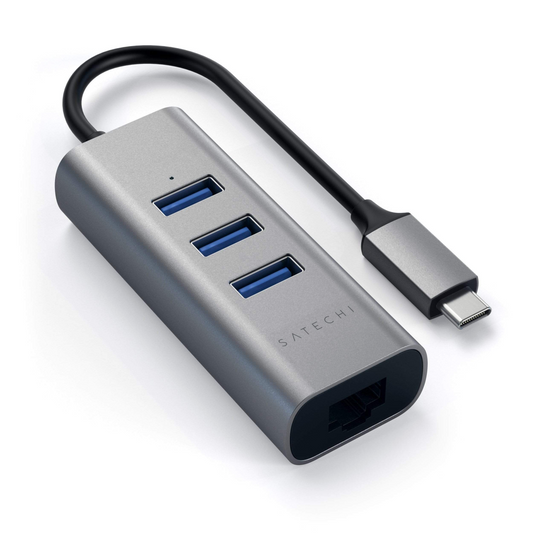 Satechi Type-C 2-in-1 3 Port USB 3.0 Hub with Ethernet - Space Grey