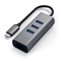 Satechi Type-C 2-in-1 3 Port USB 3.0 Hub with Ethernet - Space Grey