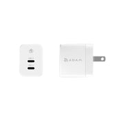 ADAM elements OMNIA X35C GaN 35W Dual USB-C Port Compact Wall Charger (White)